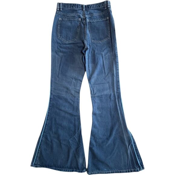 Vintage JNCO Girlie Stuff Charade Jeans Size 7 Made in USA Wide Leg Flare Swirl - Picture 3 of 7